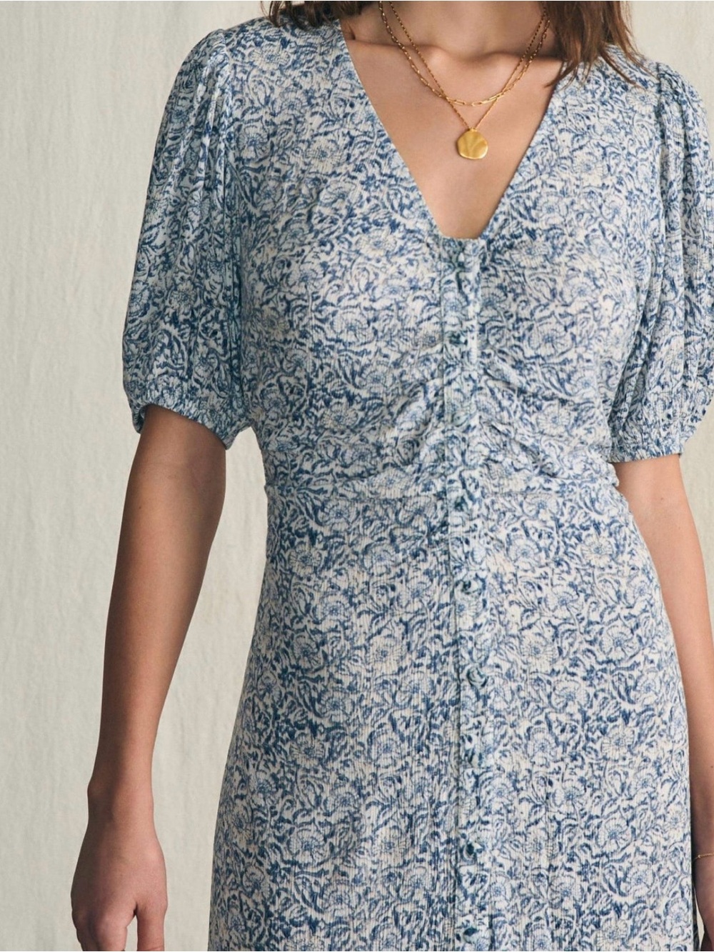 Faherty Blue Floral Maxi Dress - Picture 4 of 8